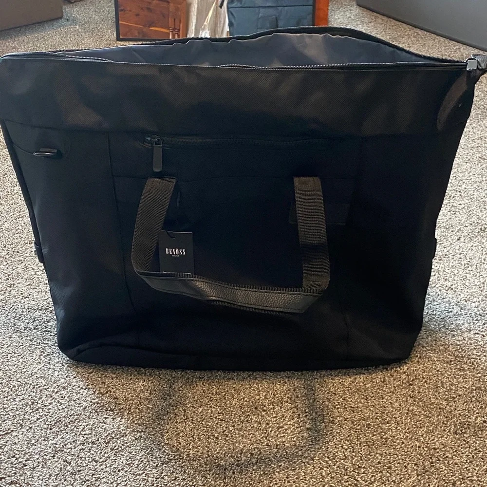 Benoss Milan Black Elite Traveler’s Collection Weekender Duffel Bag for Men